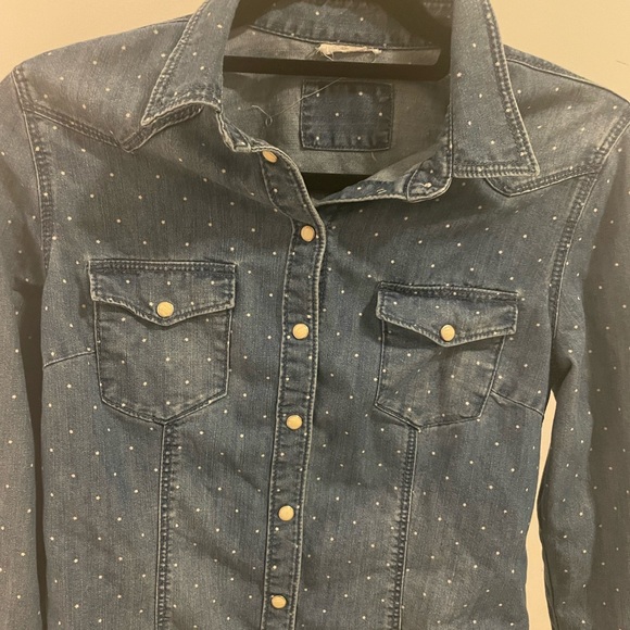 H&M  Polka Dot Jean Long Sleeve - Picture 2 of 3